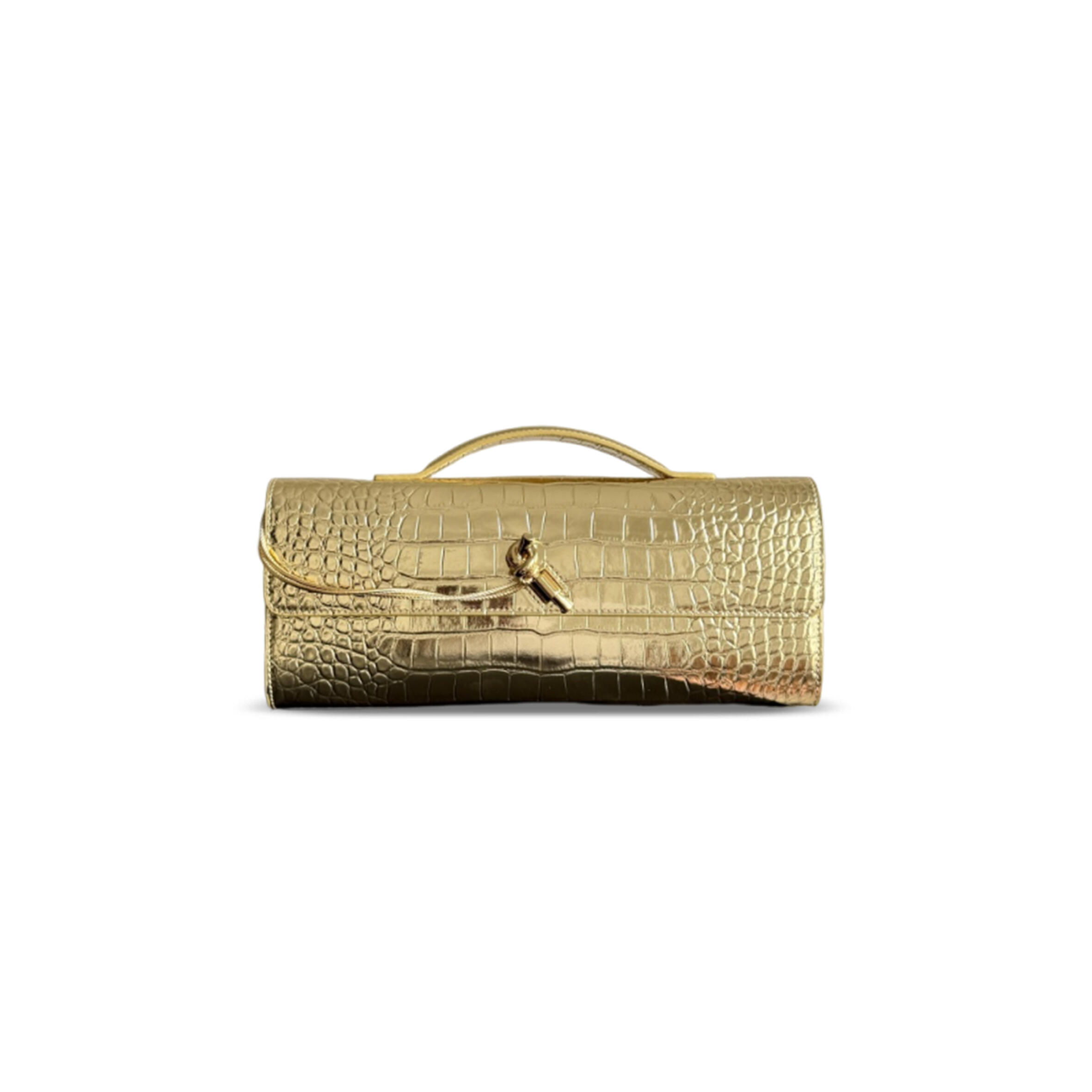 BOTTEGA VENETA ANDIAMO CLUTCH CROCODILE-EMBOSSED 741511 (31*13*3cm)